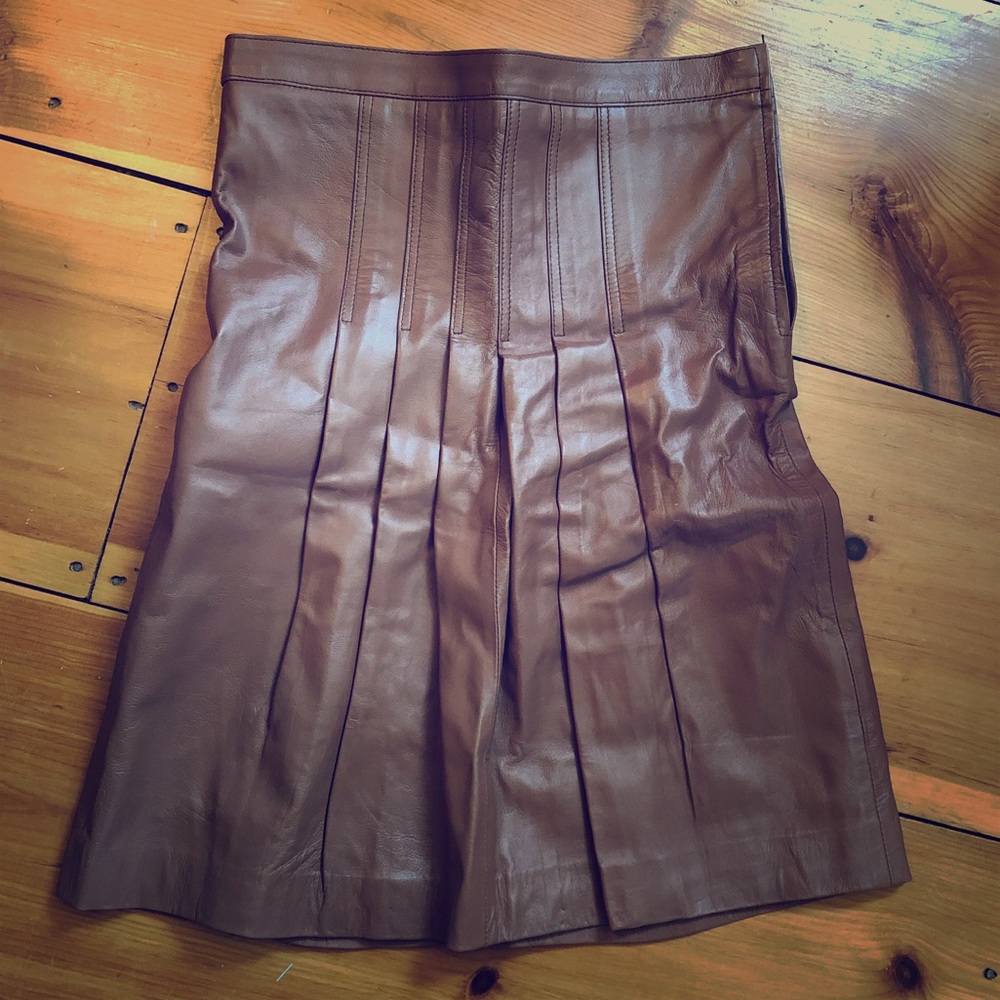 Faux leather midi skirt